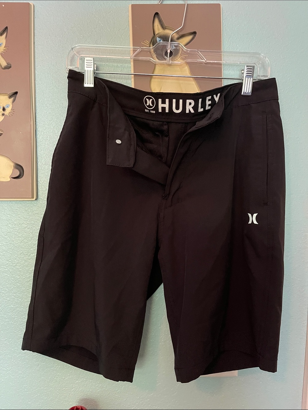 Hurley Black Men's Shorts with Logo